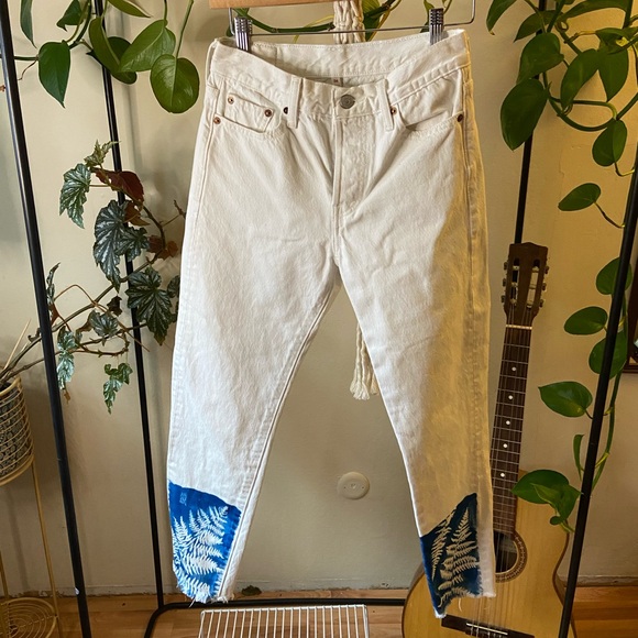 Women's Custom Fern Cyanotype Jeans (Levi's) - Picture 2 of 7